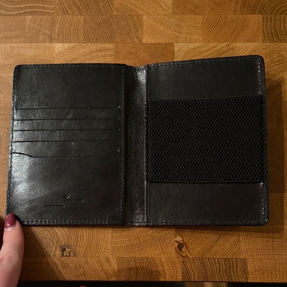 Frank & Oak Black Leather Passport and Card Holder